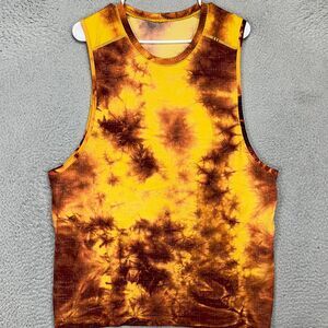 Lululemon Metal Vent Tech 2.0 Sleeveless Shirt Mens XL Yellow Tie-Dye Athletic